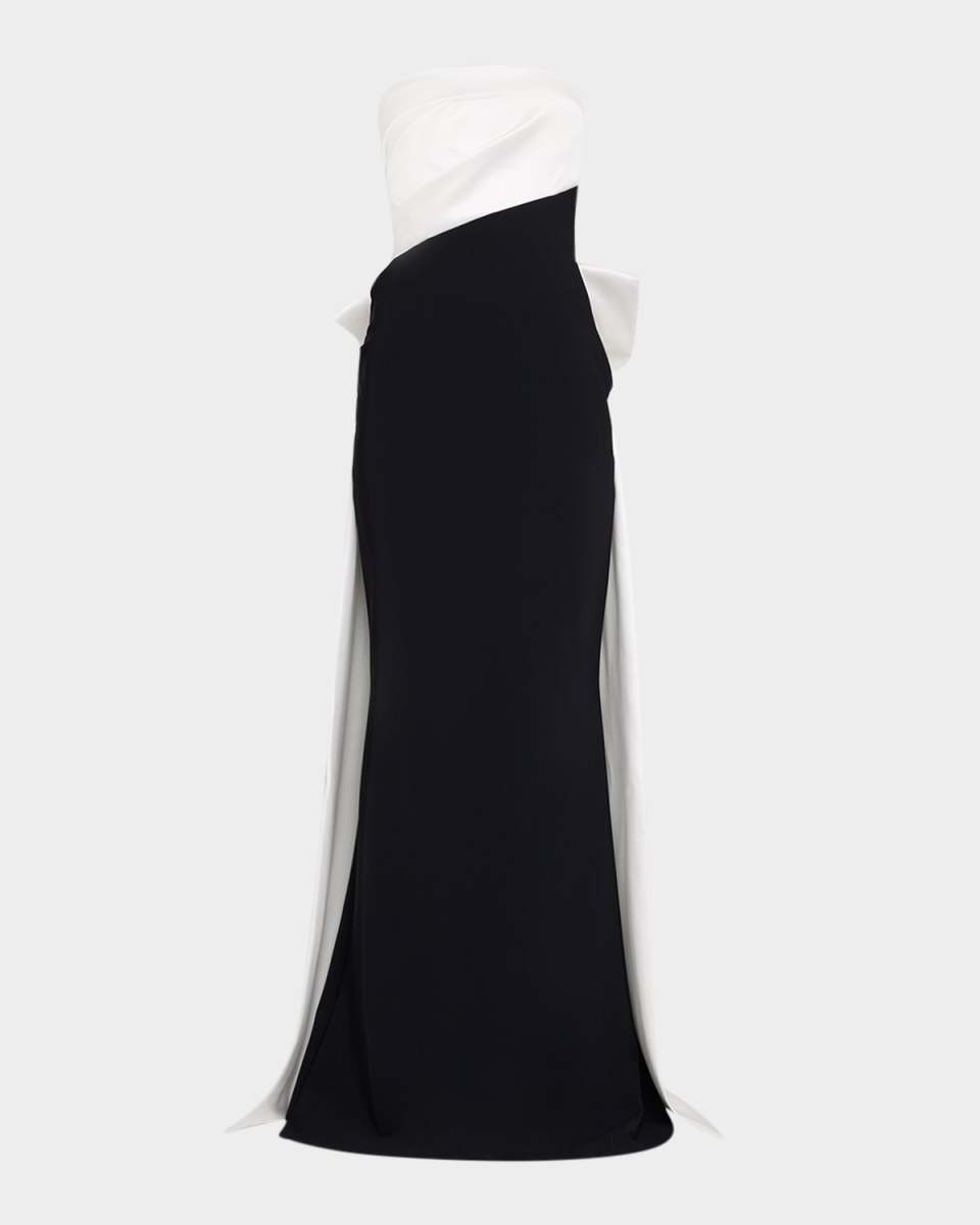 Strapless Satin Bow Mermaid Gown